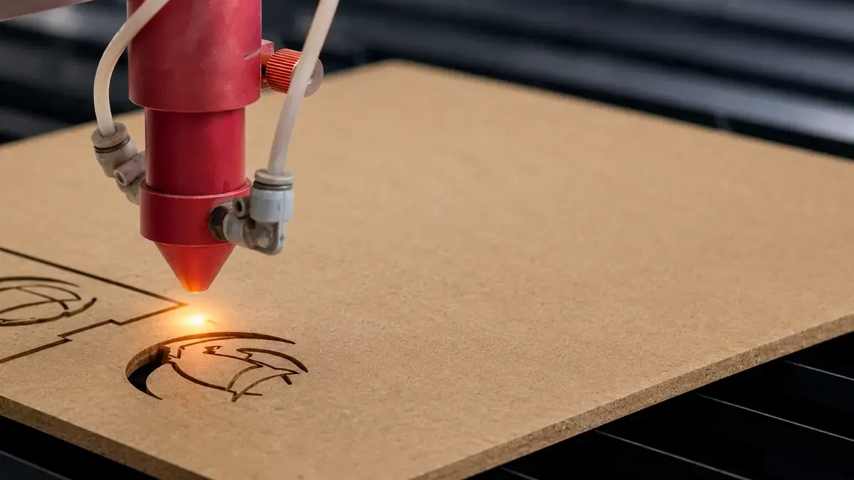 MDF lazer kesim makinesi ile kesim işlemi